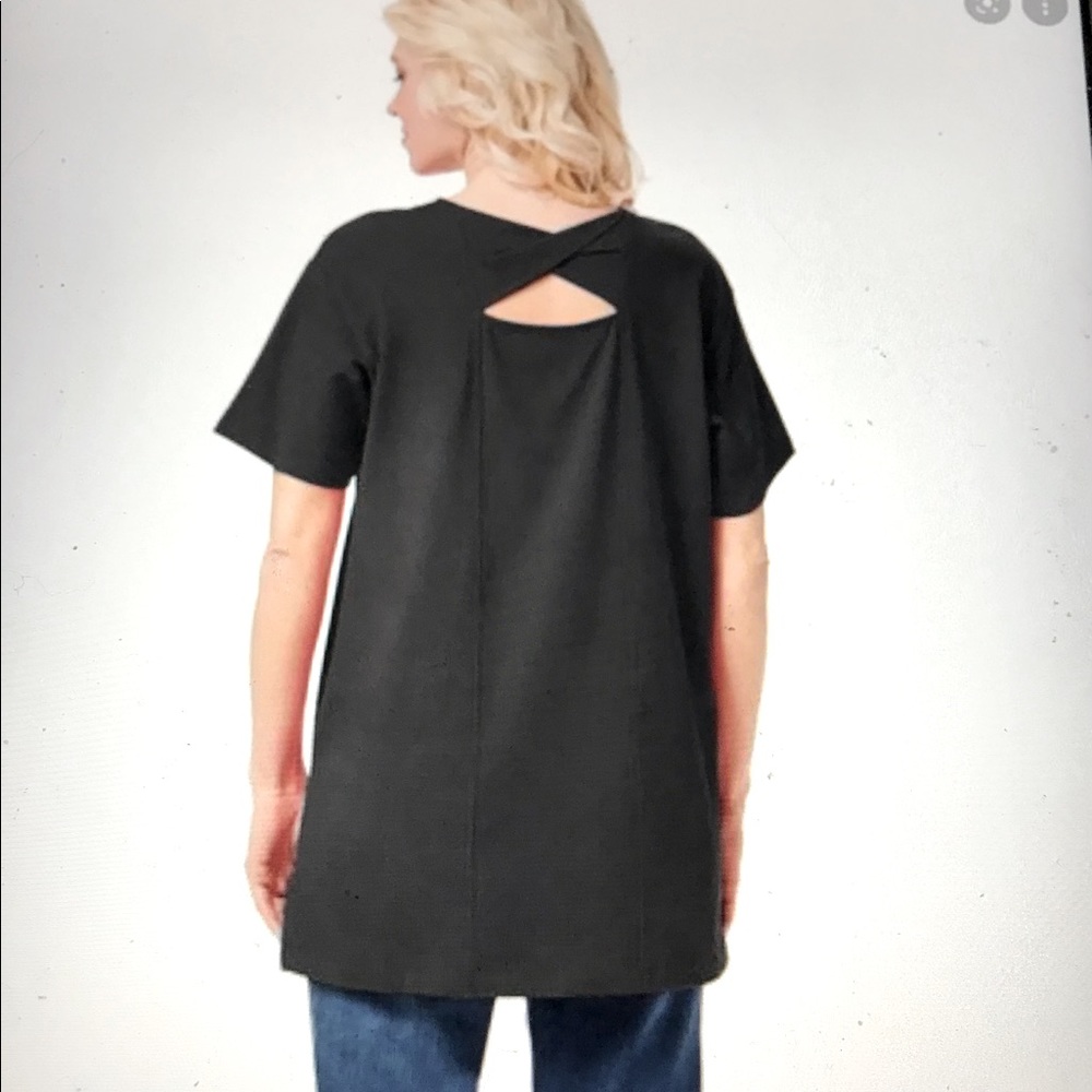 Denim&Co Sz M Twisted Back Oversize Tunic